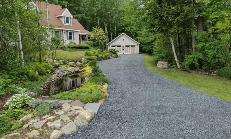 Gravel driveway installation project in Plymouth, NH